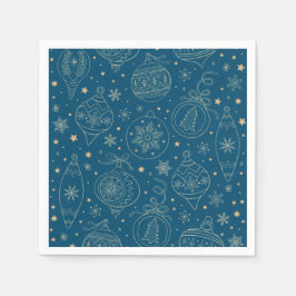 Goud kerstboomkleurpatroon servet