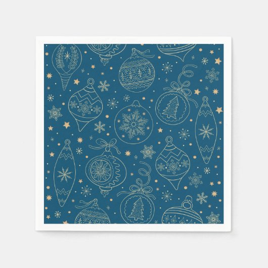 Goud kerstboomkleurpatroon servet (Voorkant)