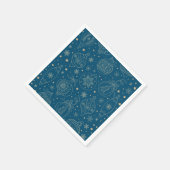 Goud kerstboomkleurpatroon servet (Hoek)