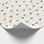 Goud kerstboompatroon cadeaupapier (Hoek)