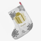 Goud kerstcadeau-feestdag grote kerstsok (Achterkant (Hangend))