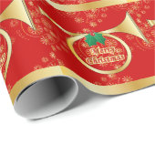 Goud kerstcadeautje cadeaupapier (Rol Hoek)