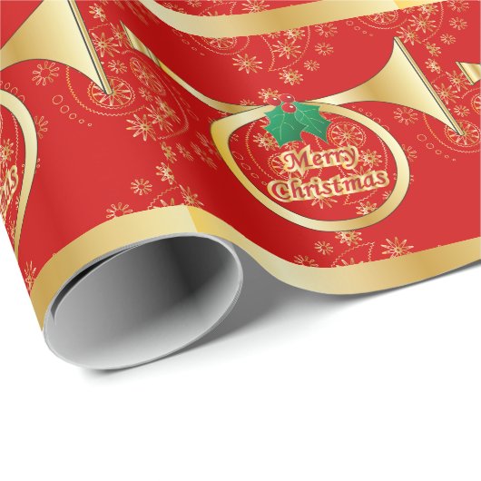 Goud kerstcadeautje cadeaupapier (Rol Hoek)
