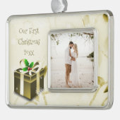 Goud kerstcadeautje Ornament (Links)