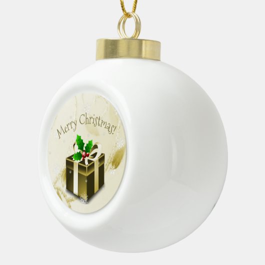 Goud kerstcadeautje Ornament (Rechts)