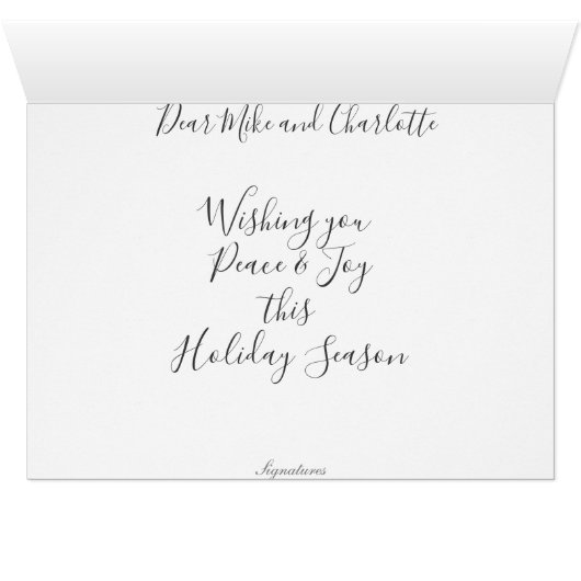 Goud kerstcadeautje, prettig kerstfeest (Binenzijde Horizontaal (Onderkant))