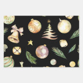 Goud kerstdecoratie Blad set van 3 Inpakpapier Vel (Voorkant 2)