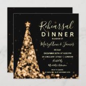 Goud kerstfeest bruiloft kaart (Voorkant / Achterkant)