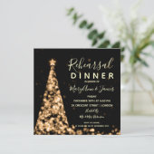 Goud kerstfeest bruiloft kaart (Staand voorkant)