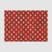 Goud kerstgebak Mannen op rood Tissuepapier (Voorkant)