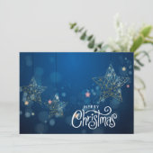 Goud kerstritsflat feestdagenkaart (Staand voorkant)