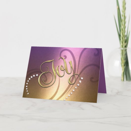 Goud Kerstsfeer Lavendel Paars Feestdagen Kaart (Voorkant)