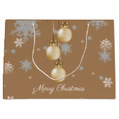 Goud kerstsierpapier groot cadeauzakje (Voorkant)