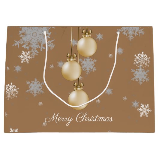 Goud kerstsierpapier groot cadeauzakje (Voorkant)