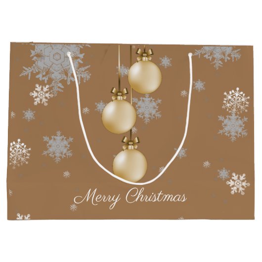 Goud kerstsierpapier groot cadeauzakje (Achterkant)