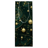 Goud kerstsierpapier wijn cadeautas (Achterkant)