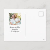 Goud kerstwinter Baby Fox Pine Forest Feestdagenkaart (Achterkant)