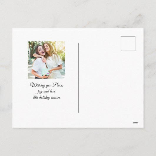 Goud kerstwinter Baby Fox Pine Forest Feestdagenkaart (Achterkant)