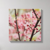 Goud Kies Geluk Kersenbloesem Bloemen Canvas Afdruk (Voorkant)