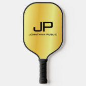 Goud Kijk op dubbelzijdige Sjabloon Monogram Initi Pickleball Paddle (Voorkant)