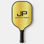 Goud Kijk op dubbelzijdige Sjabloon Monogram Initi Pickleball Paddle (Achterkant)