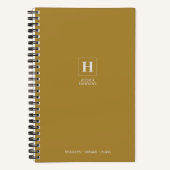 Goud Klassiek Monogram Notitieboek (Voorkant)