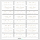 Goud Klassiek script bruiloft gastadreslabel Sticker (Vel)