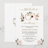 Goud klein bundel van roze roze Baby shower Kaart (Voorkant / Achterkant)