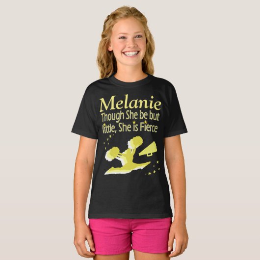 GOUD KLEIN MAAR FEL CHEERLEADER CUSTOM T SHIRT (Voorkant volledig)