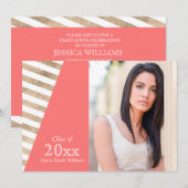 Goud kleurenblok Graduatie-uitvindingen Kaart (Voorkant / Achterkant)