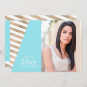 Goud kleurenblok Graduatie-uitvindingen Kaart (Voorkant / Achterkant)