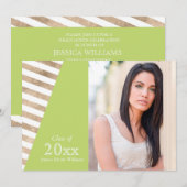 Goud kleurenblok Graduatie-uitvindingen Kaart (Voorkant / Achterkant)