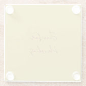 Goud kleurenhandschrift voor professionele doelein glazen onderzetter (Achterkant)