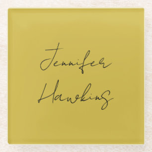 Goud kleurenhandschrift voor professionele doelein glazen onderzetter