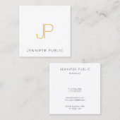 Goud kleurenmonogram rendy moderne Sjabloon Vierkante Visitekaartje (Voorkant / Achterkant)