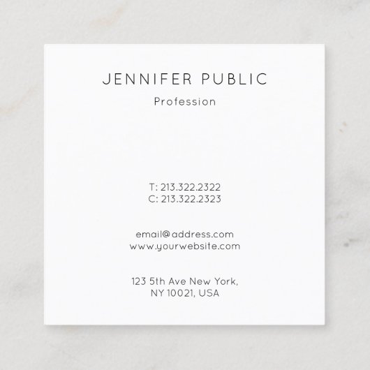 Goud kleurenmonogram rendy moderne Sjabloon Vierkante Visitekaartje (Achterkant)