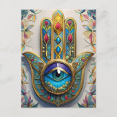 Goud Kleurrijke filigraan blauw-groen derde oog ha Briefkaart (Voorkant)