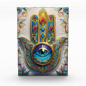 Goud Kleurrijke filigraan blauw-groen derde oog ha Fotoblokken (Voorkant)