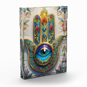 Goud Kleurrijke filigraan blauw-groen derde oog ha Fotoblokken (Links)