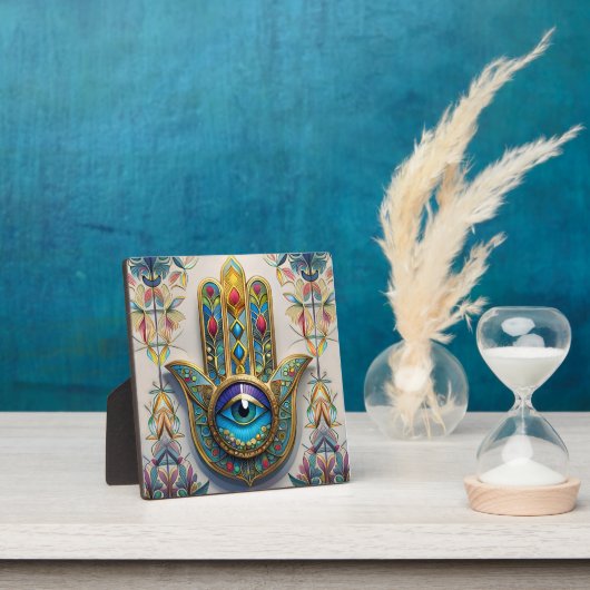 Goud Kleurrijke filigraan blauw-groen derde oog ha Fotoplaat (Insitu)