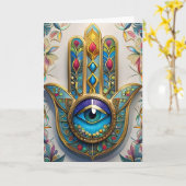 Goud Kleurrijke filigraan blauw-groen derde oog ha Kaart (Gele Bloem)