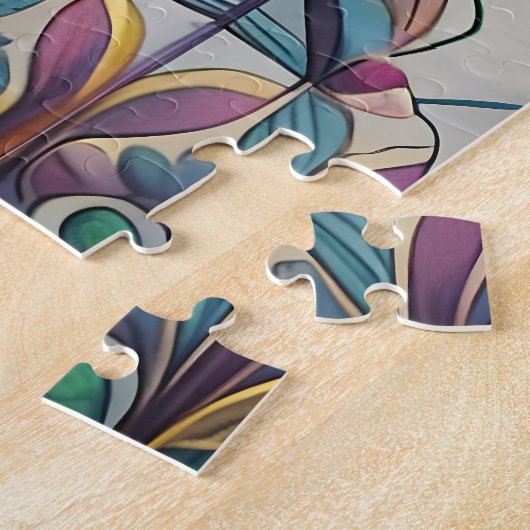 Goud Kleurrijke filigraan blauw-groen derde oog ha Legpuzzel (Zijkant)