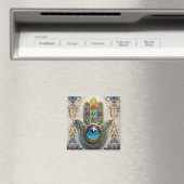 Goud Kleurrijke filigraan blauw-groen derde oog ha Magneet (Insitu (Vaatwasser))