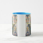 Goud Kleurrijke filigraan blauw-groen derde oog ha Mok (Midden)