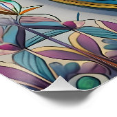 Goud Kleurrijke filigraan blauw-groen derde oog ha Perfect Poster (Hoek)