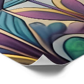 Goud Kleurrijke filigraan blauw-groen derde oog ha Poster (Hoek)