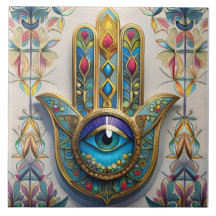 Goud Kleurrijke filigraan blauw-groen derde oog ha