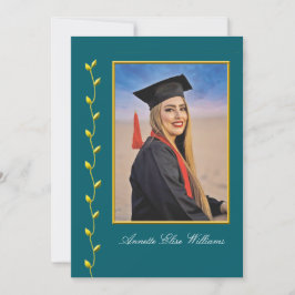 Goud klimop ontwerp met foto grad aankondiging