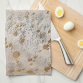 Goud Koeienhuid Afdrukmetaal Theedoek (Quarter Fold)