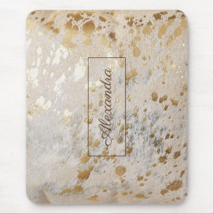 Goud Koeienhuid Gepersonaliseerde Print Metallic M Muismat